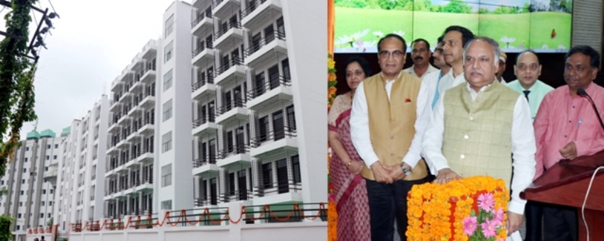 UPCM मंत्रिमंडल के चिकित्सा शिक्षा मंत्री KGMU के महिला छात्रावास और अन्य भवनों का लोकार्पण करते हुए