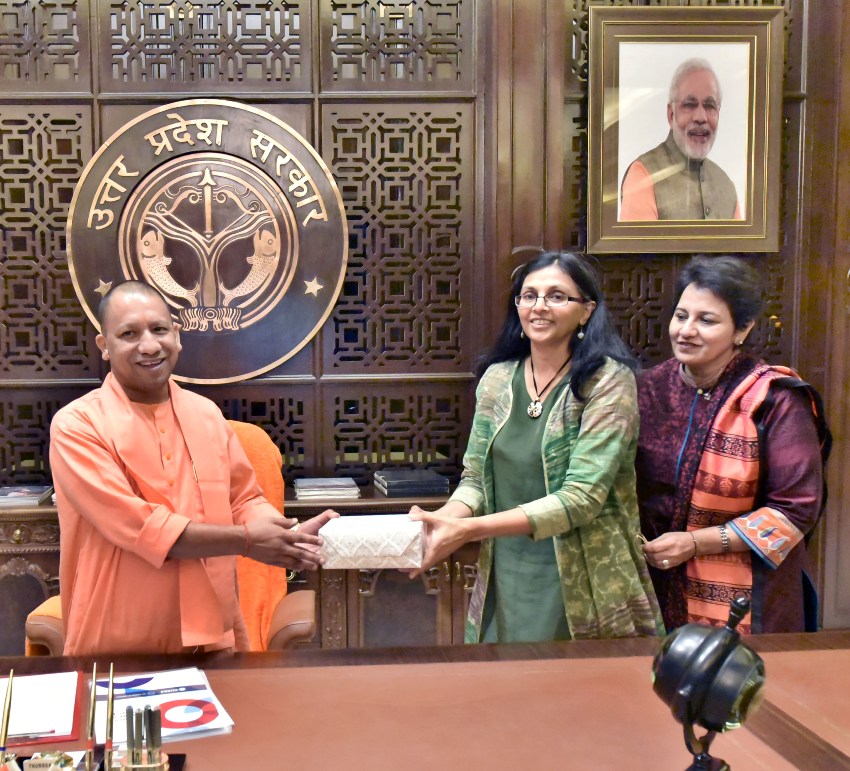 UPCM से U.S. इण्डिया बिजनेस काउन्सिल की प्रेसीडेण्ट निशा बिस्वाल मुलाकात करती हुई
