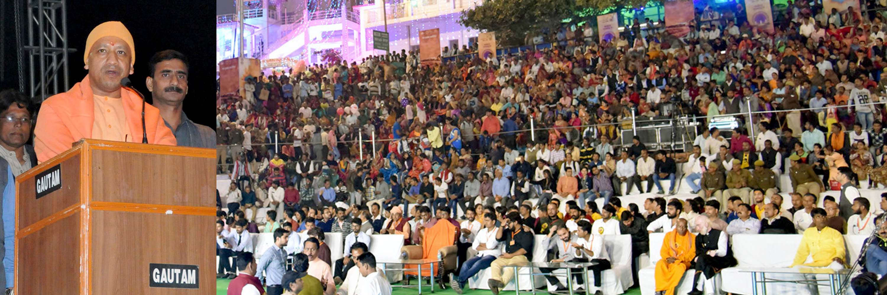 UPCM वाराणसी में देव दीपावली का दीप प्रज्ज्वलित कर उद्घाटन कार्यक्रम को सम्बोधित करते हुए